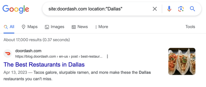 Local SERP query