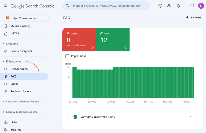 How to track structured data enhancements in Google Search Console