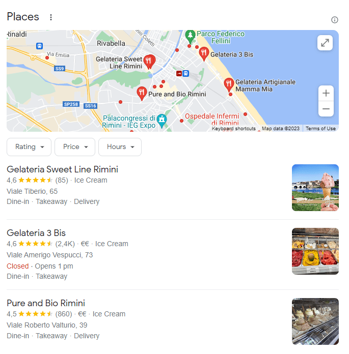 local search results